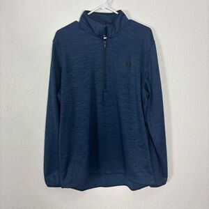Under Armour Men's Blue Fleece Lined Quarter Zip Pullover Sweatshirt Size Large
